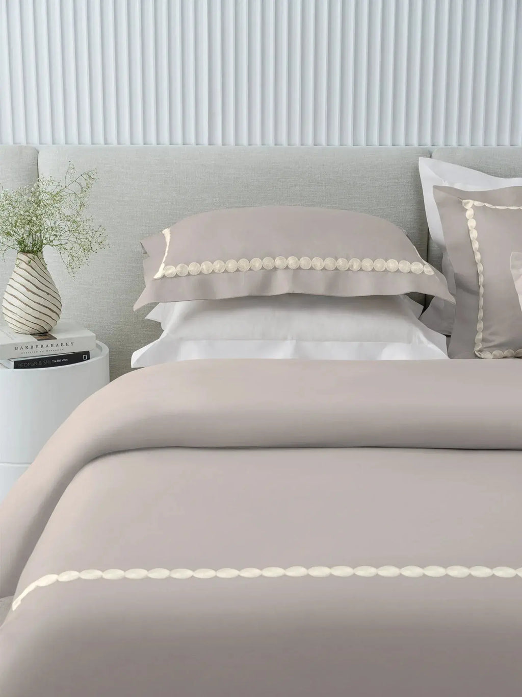 PEARLS-PARCHMENT KING BED SHEET SET | 1 KING BEDSHEET, 2Pcs PILLOW COVERS Sansaar A D'decor Brand