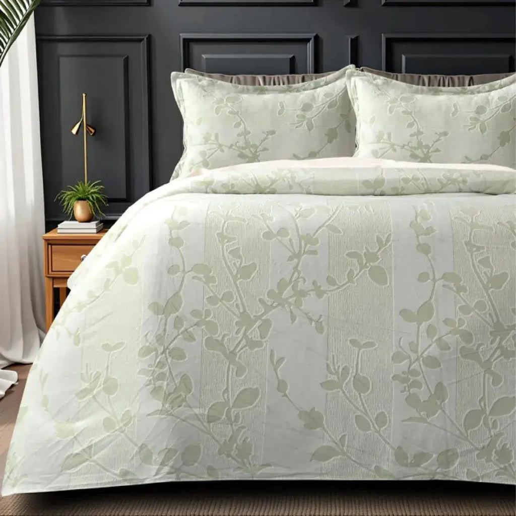 Florida Imagica King Size Warm Bedsheet for Winter with Pillow Covers - Velvet Pattern - Signature Burnout Technique Florida