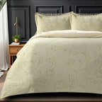 Florida Imagica King Size Warm Bedsheet for Winter with Pillow Covers - Velvet Pattern - Signature Burnout Technique Florida
