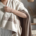 ROMA Bath Towel - Border I Color : Camel