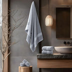 ROMA Bath Towel - Border I Color : Light Grey