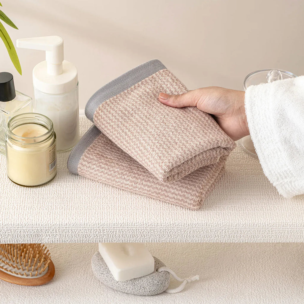 The Bamboo 2 Pcs Hand Towel – Ultra-Absorbent Elegance for Everyday Use| Color : Beige 02