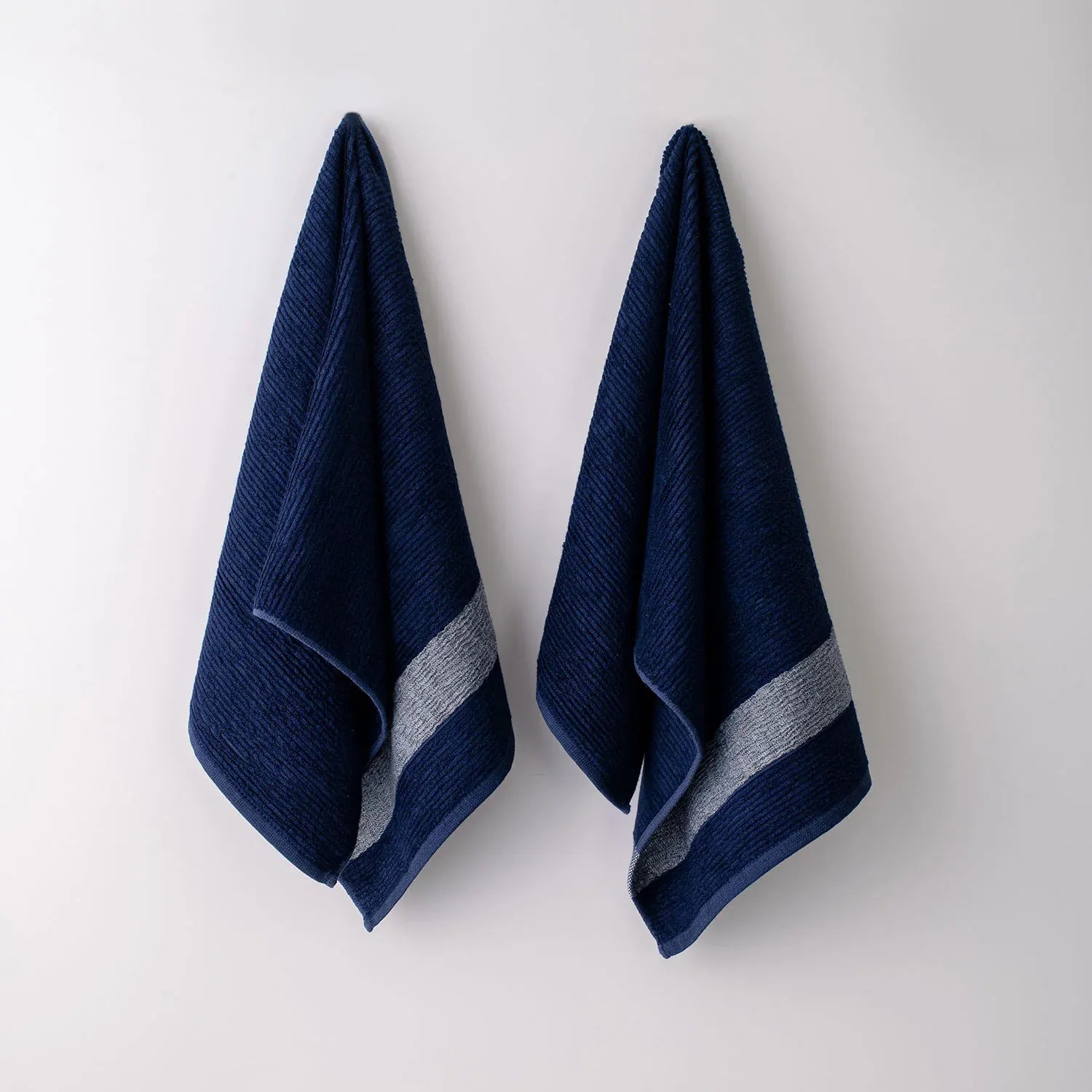 The Bamboo 2 Pcs Hand Towel – Ultra-Absorbent Elegance for Everyday Use| Color : Navy 01