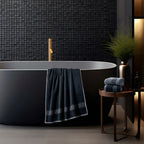 ROMA Bath Towel - Border I Color : Black