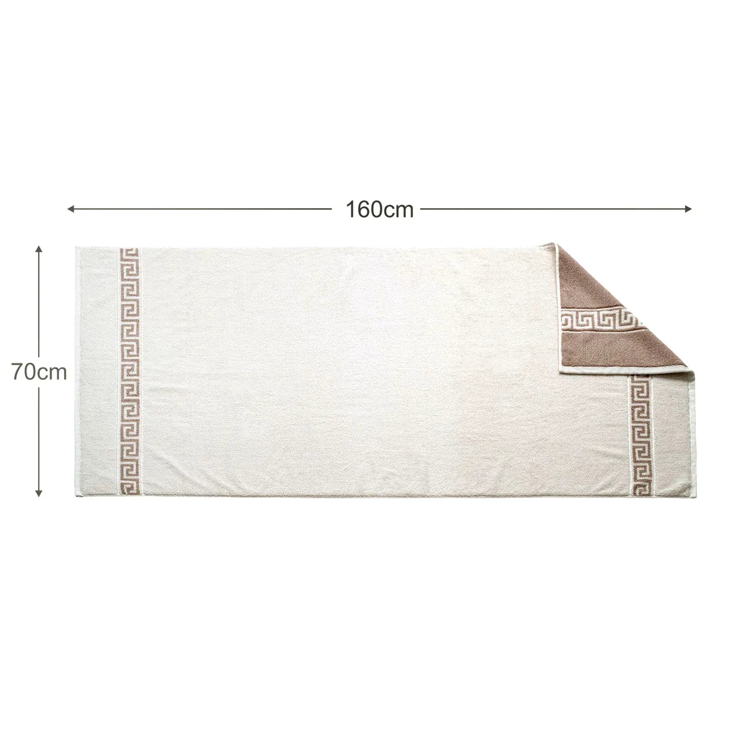 ROMA Bath Towel - Border I Color : Camel