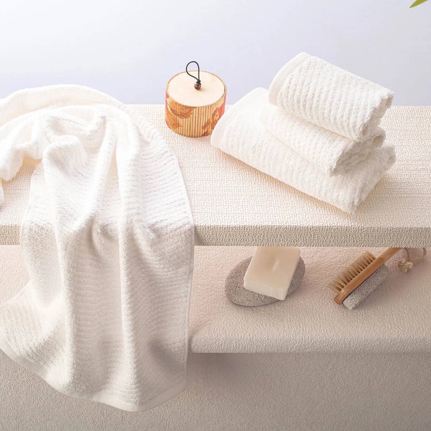 The Bamboo 2 Pcs Hand Towel – Ultra-Absorbent Elegance for Everyday Use| Color : White 04