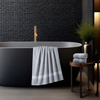 ROMA Bath Towel - Border I Color : Light Grey