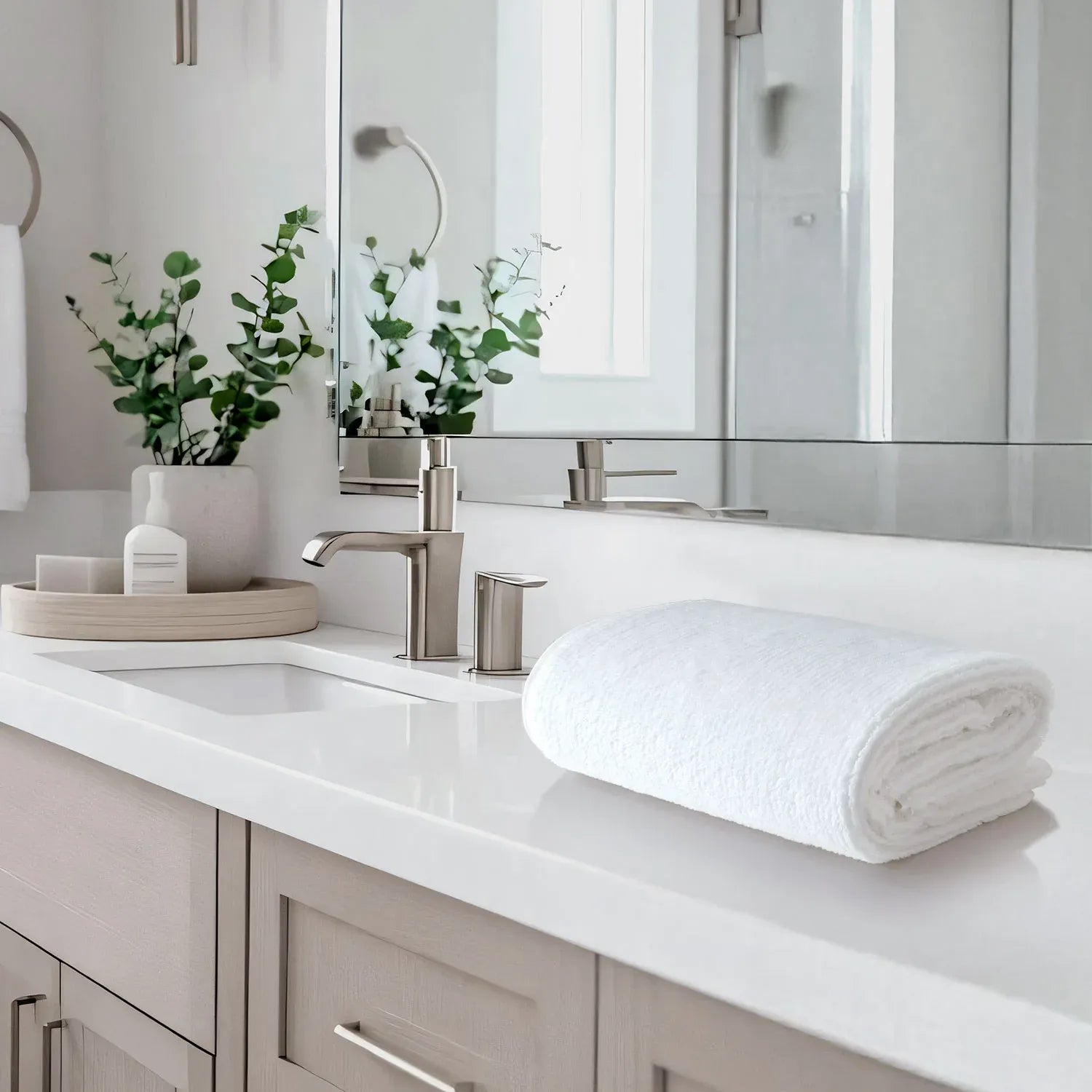 Earth Cotton Bath Towels - 100% Cotton Towels | Color : Snow White