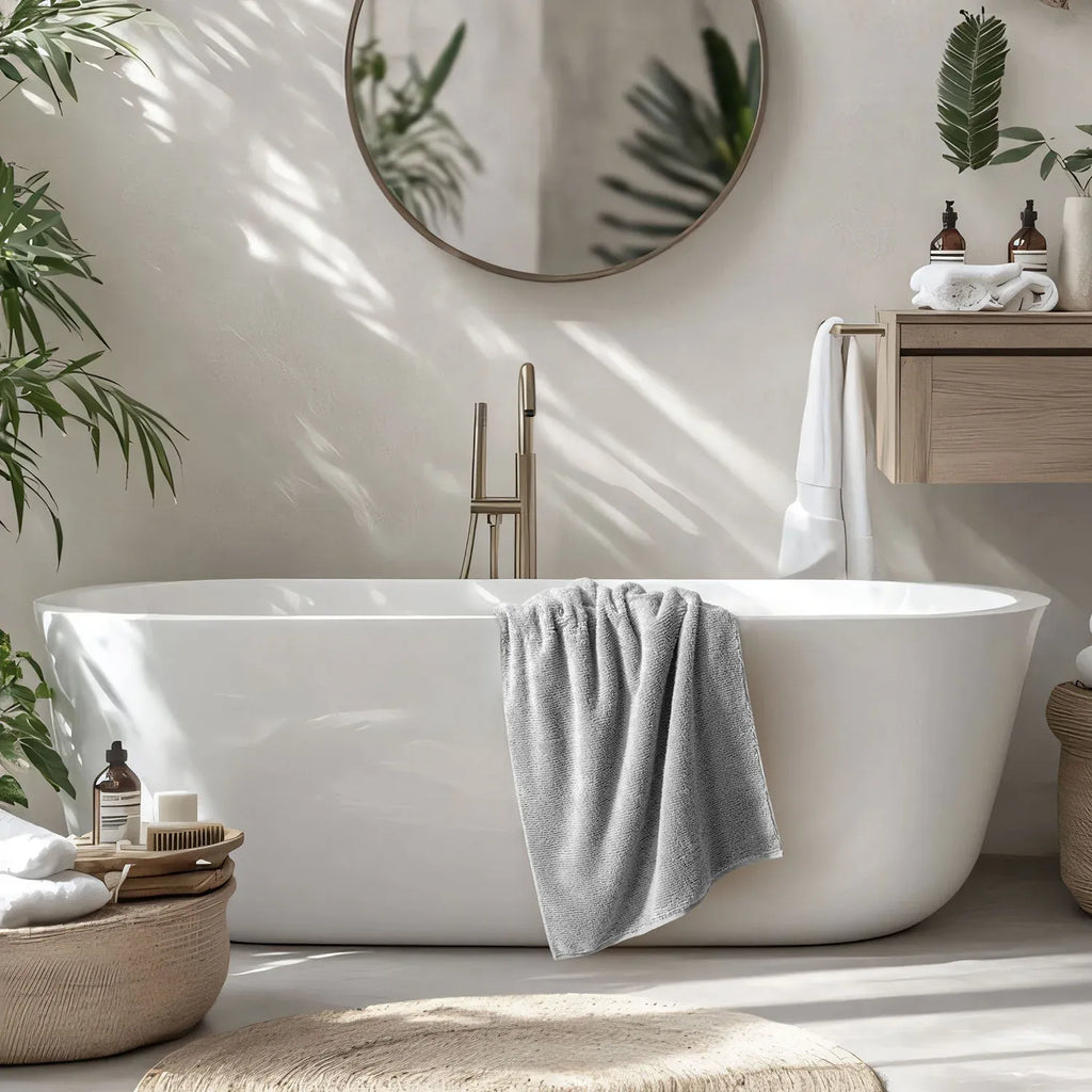 Earth Cotton Bath Towels - 100% Cotton Towels | Color : Stone