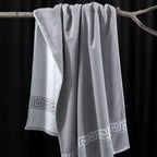 ROMA Bath Towel - Border I Color : Light Grey