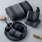 ROMA Bath Towel - Border I Color : Black