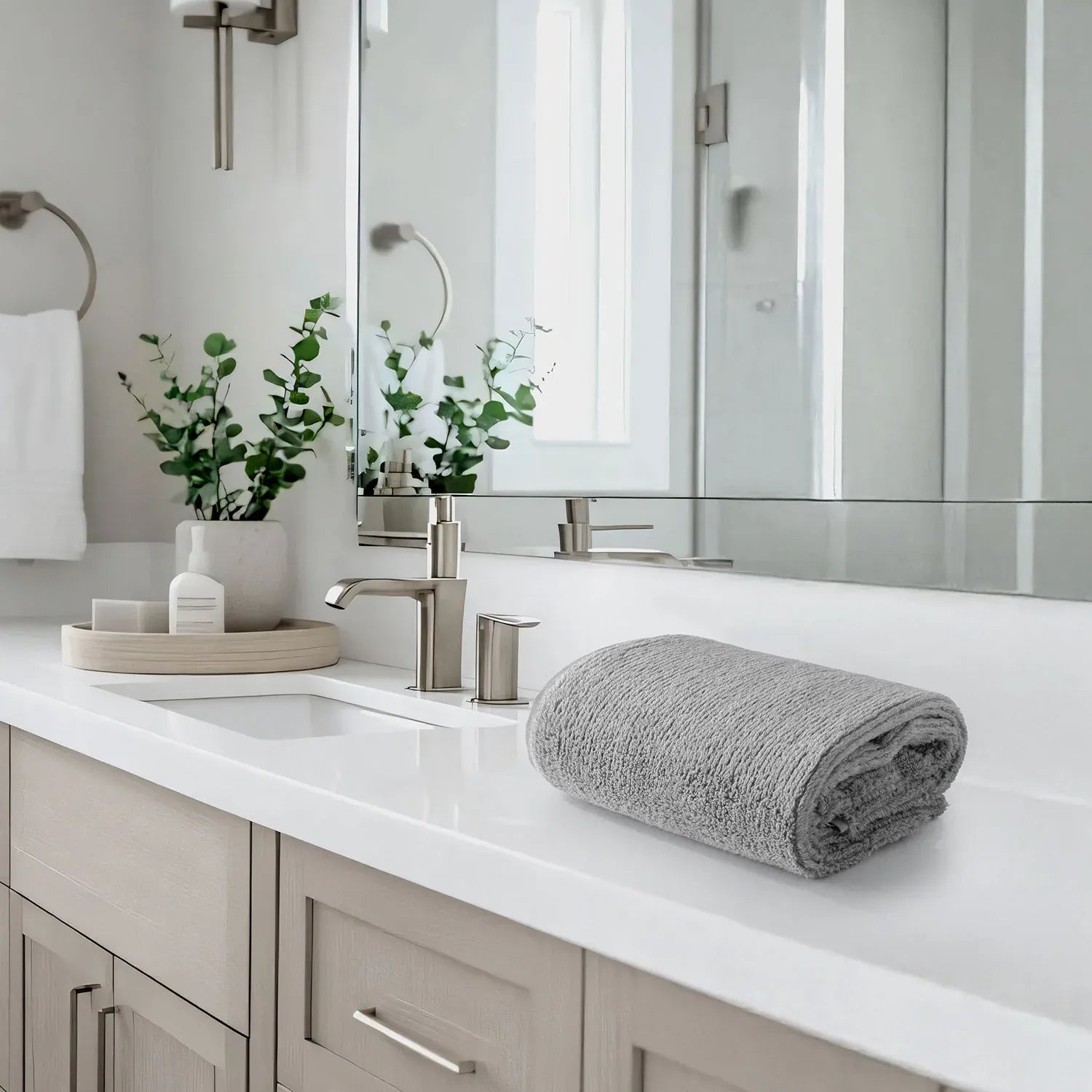 Earth Cotton Bath Towels - 100% Cotton Towels | Color : Stone