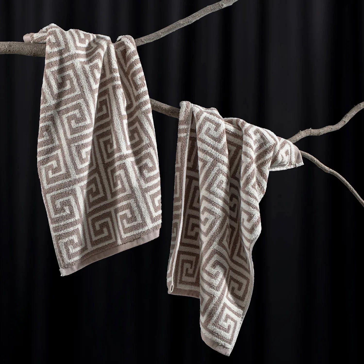 ROMA 2 Pcs Hand Towel - All Over | Color : Camel