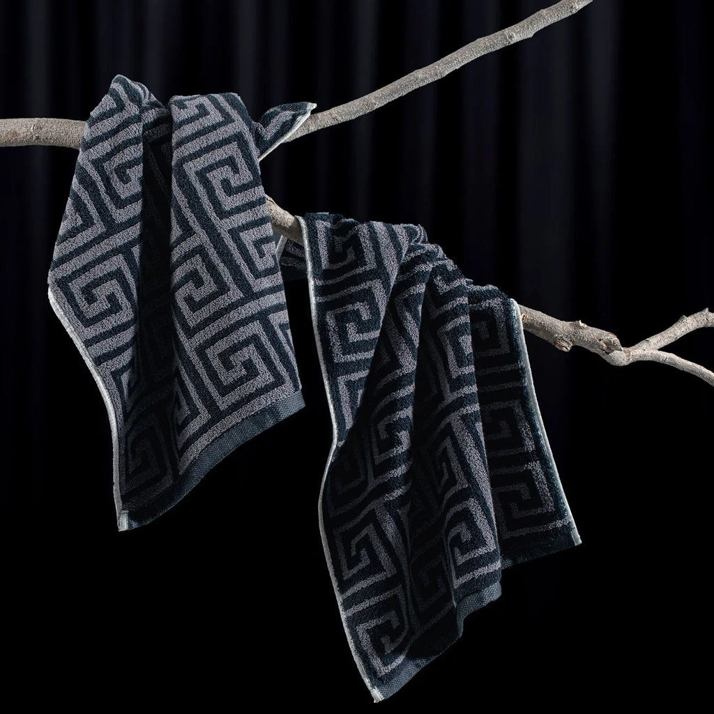 ROMA 2 Pcs Hand Towel - All Over | Color : Black