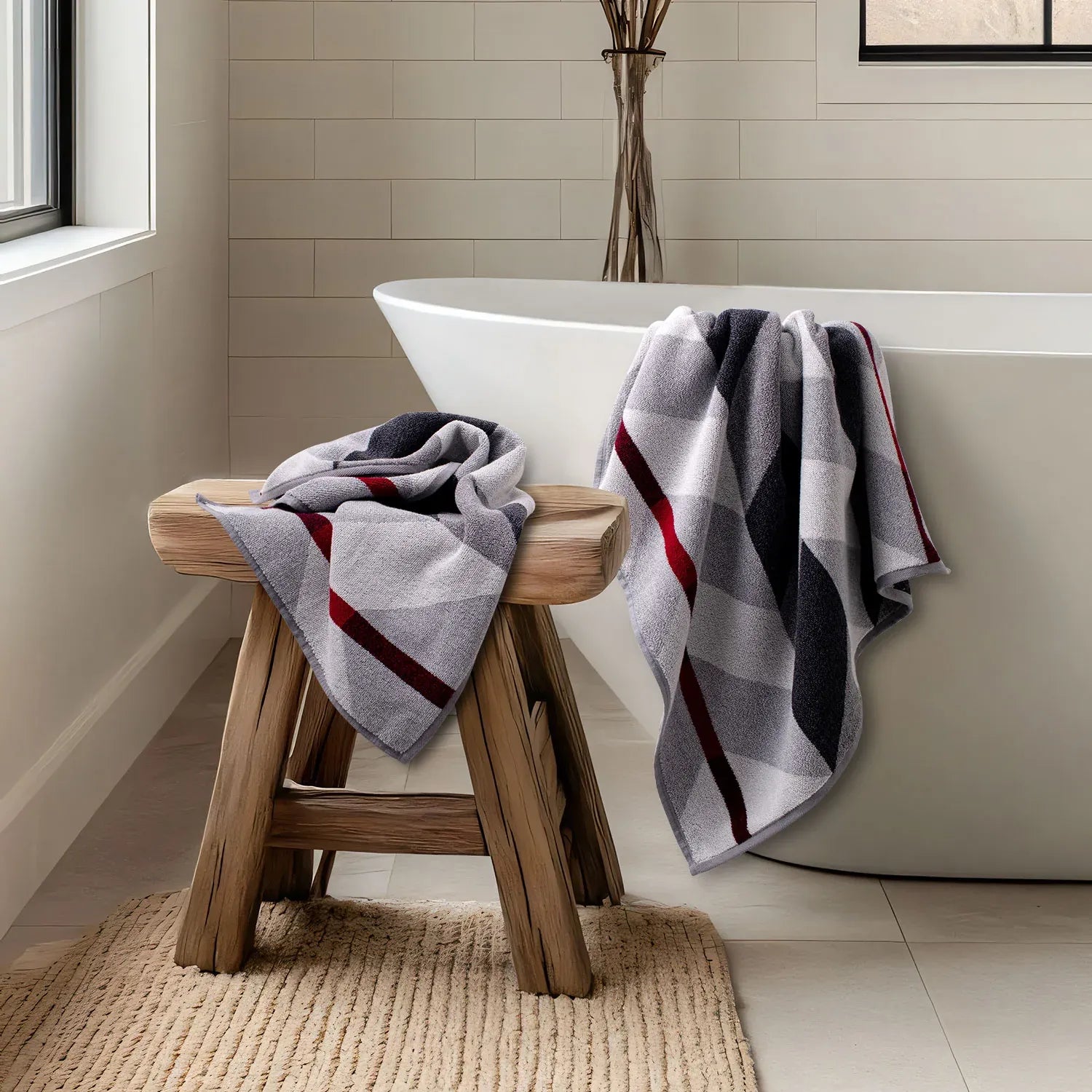 100% Luxury Cotton Bath Towel - Pure Indulgence | Color :  Grey 02