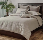 Anna Simona - Castle 7 Pcs Brown Fine Cotton Satin Duvet Ensemble Set (Stone)