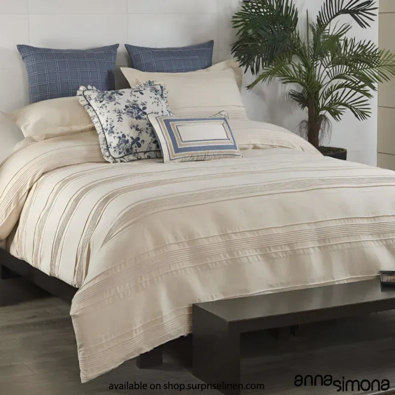 Anna Simona - Midas Fine Cotton 7 Pcs Cream Duvet Ensemble Set
