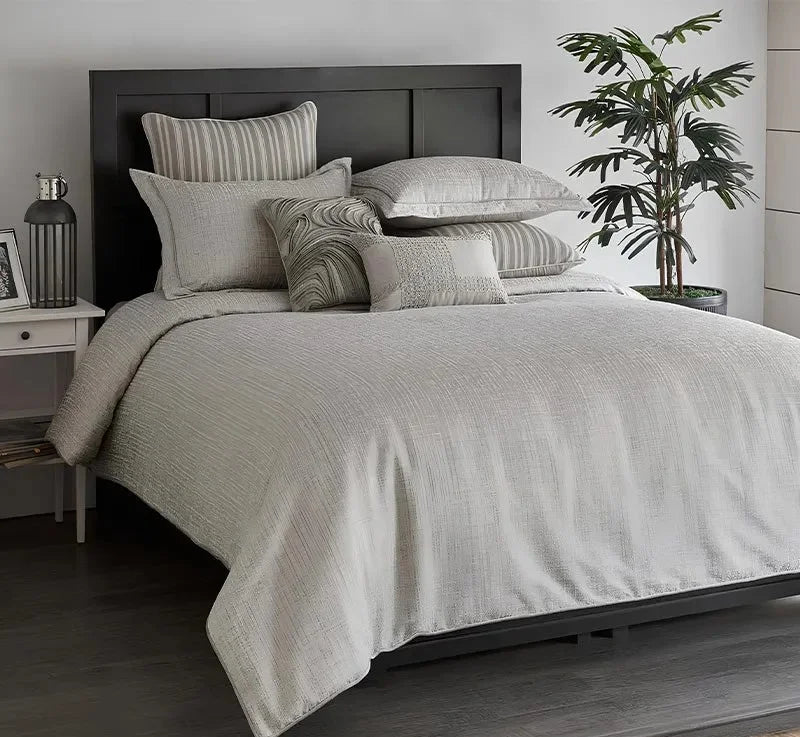 Anna Simona - Allure 7 Pcs Velvet Duvet Ensemble (Silver Grey)