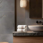 ROMA 2 Pcs Hand Towel - Border | Color : Camel