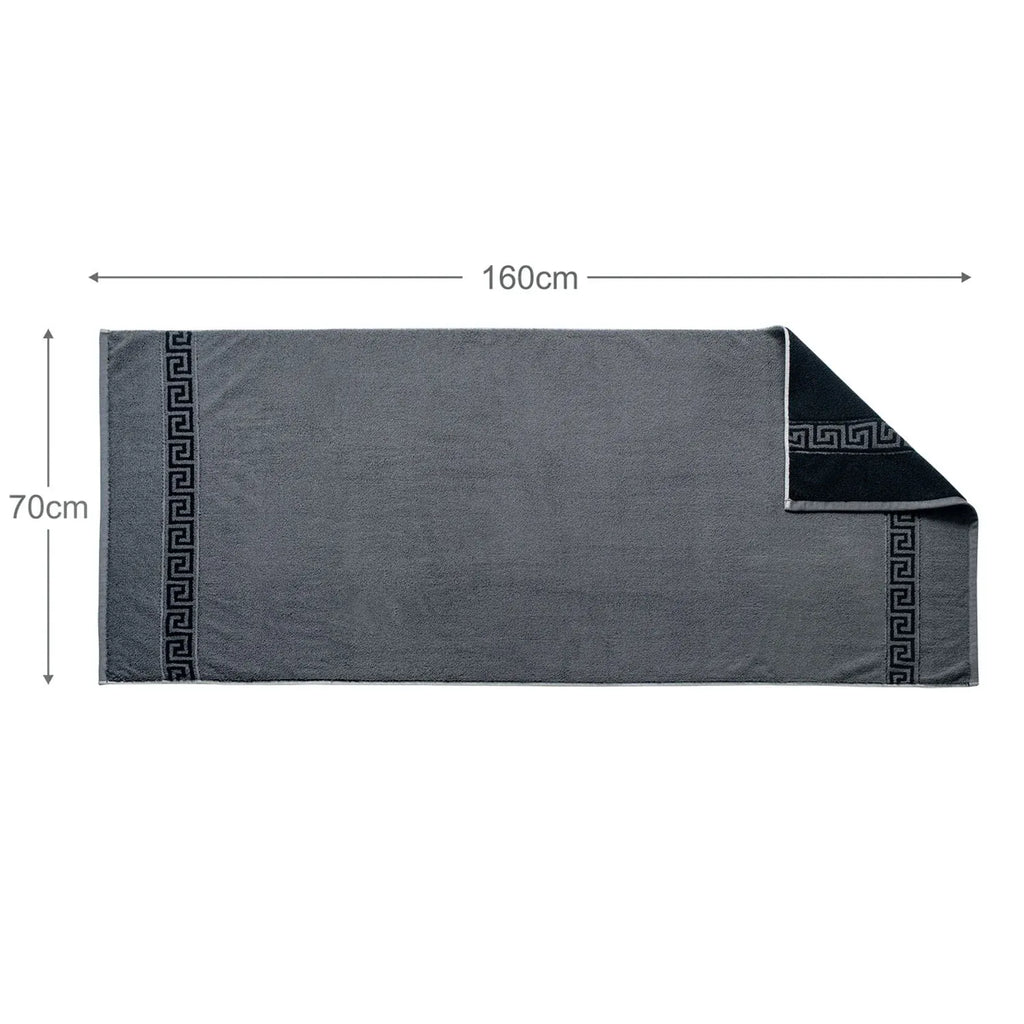 ROMA Bath Towel - Border I Color : Black