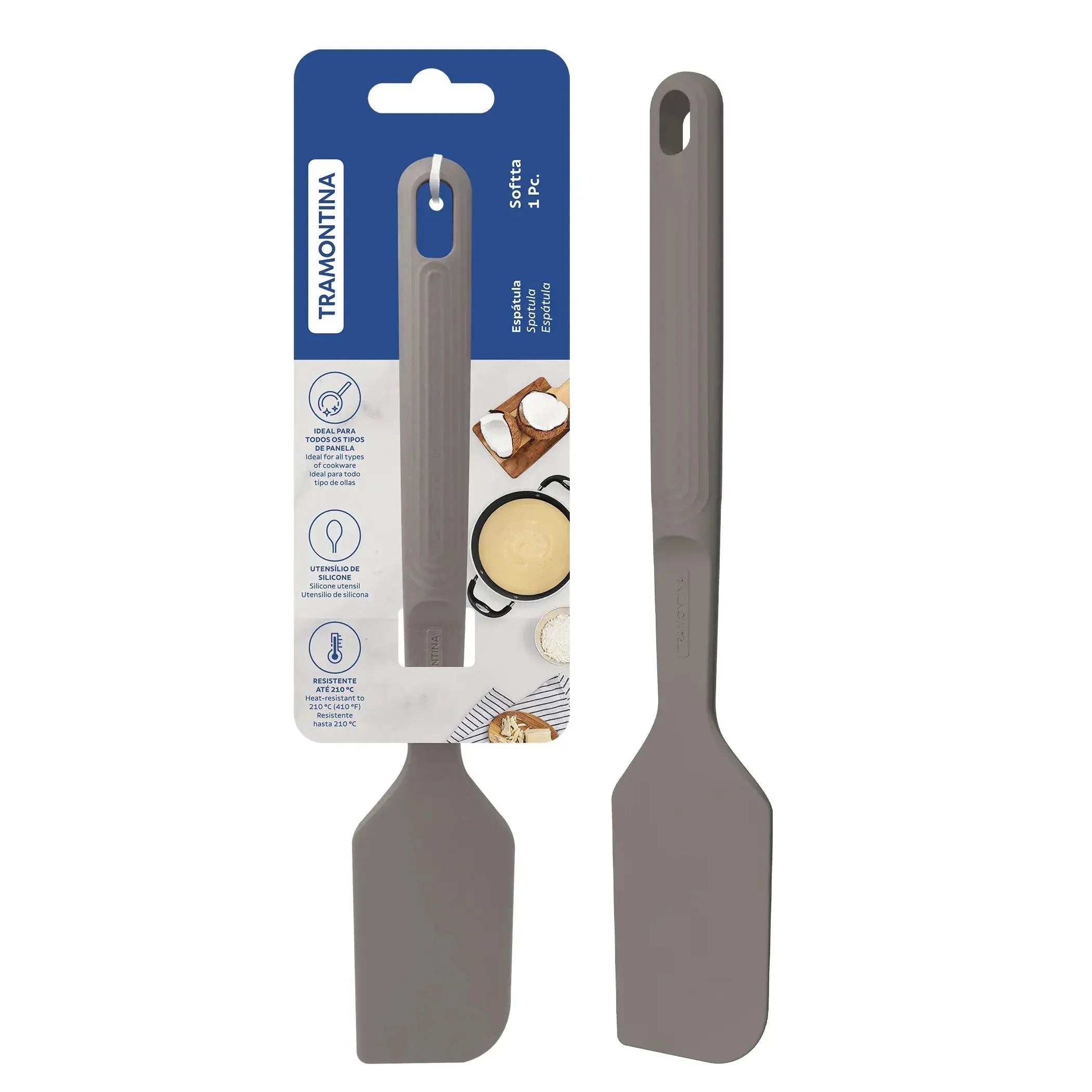 Softta Silicone Spatula - Grey Tramontina