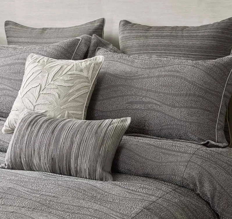 Anna Simona - Bora Bora 7 Pcs Fine Cotton Satin Duvet Ensemble Set (Charcoal)