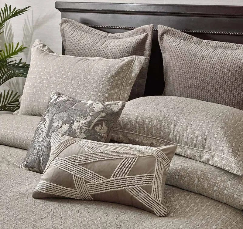 Anna Simona - Castle 7 Pcs Brown Fine Cotton Satin Duvet Ensemble Set (Stone)