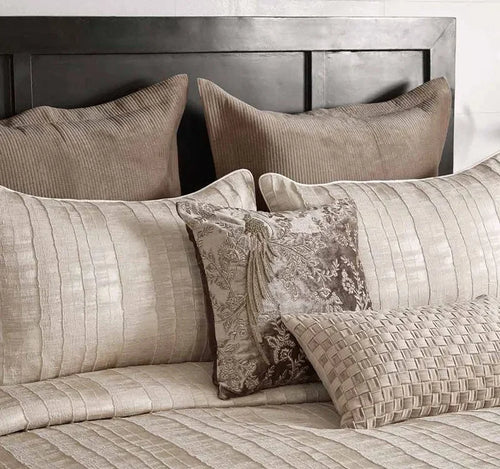 Anna Simona - Emirate 7 Pcs Brown Viscose Velvet Duvet Ensemble Set (Stone)