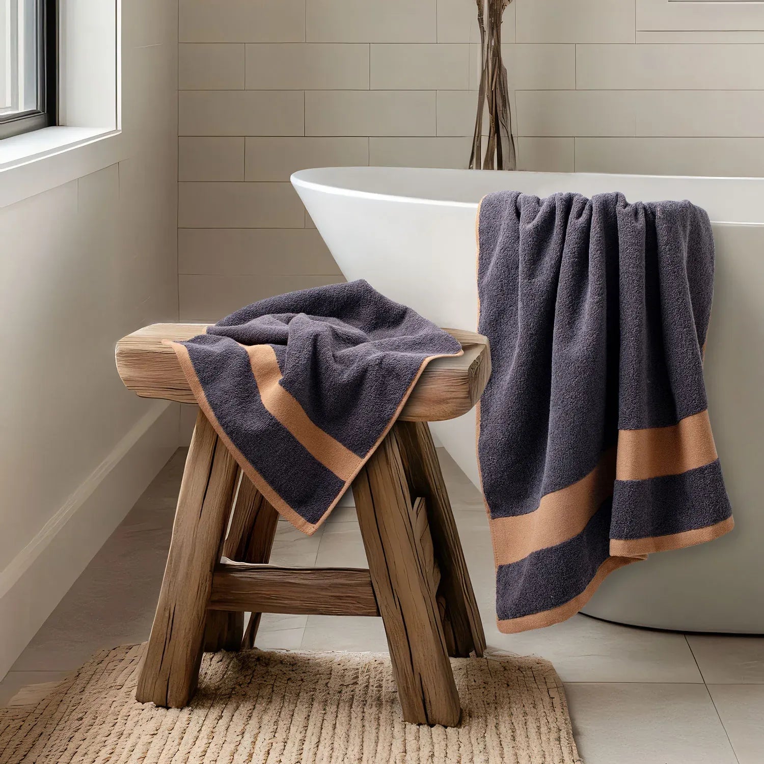 100% Luxury Cotton Bath Towel - Pure Indulgence | Color : Dark Grey 04