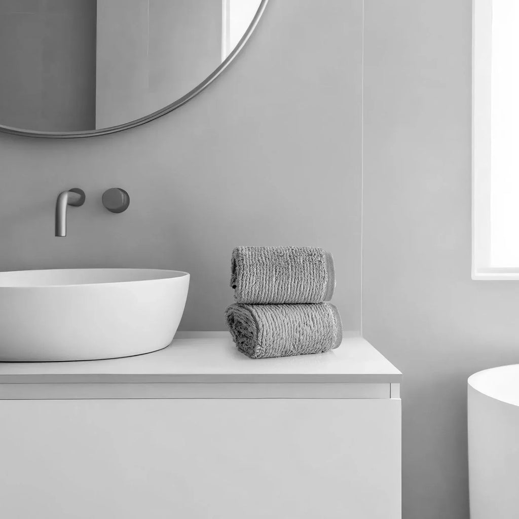 Earth Cotton 2 Pcs Hand Towels - 100% Cotton Towels  Color : Stone