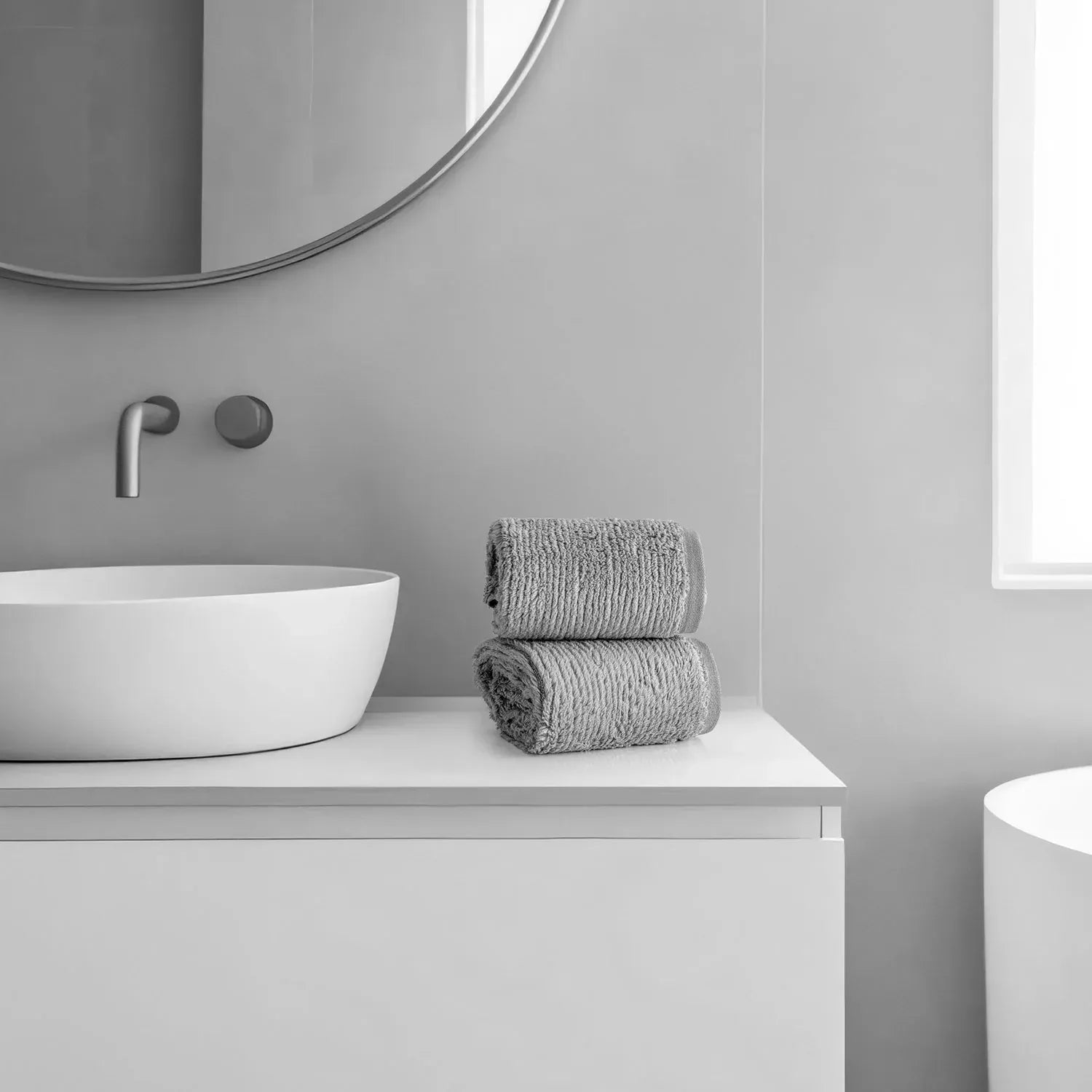 Earth Cotton 2 Pcs Hand Towels - 100% Cotton Towels  Color : Stone