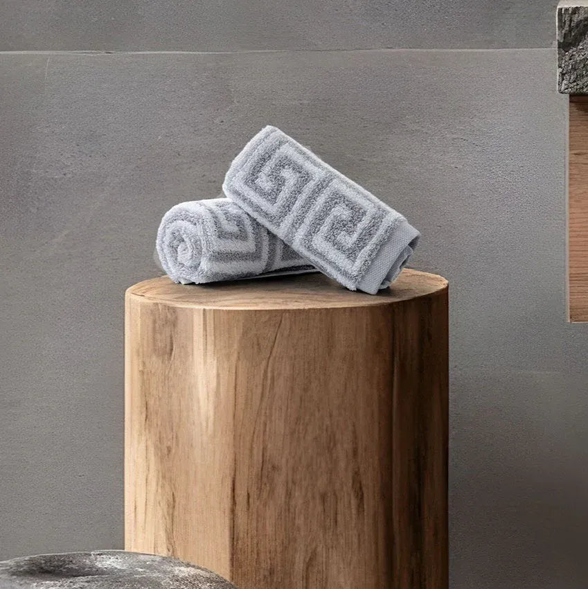ROMA 2 Pcs Face Towel - All Over | Color : Light Grey