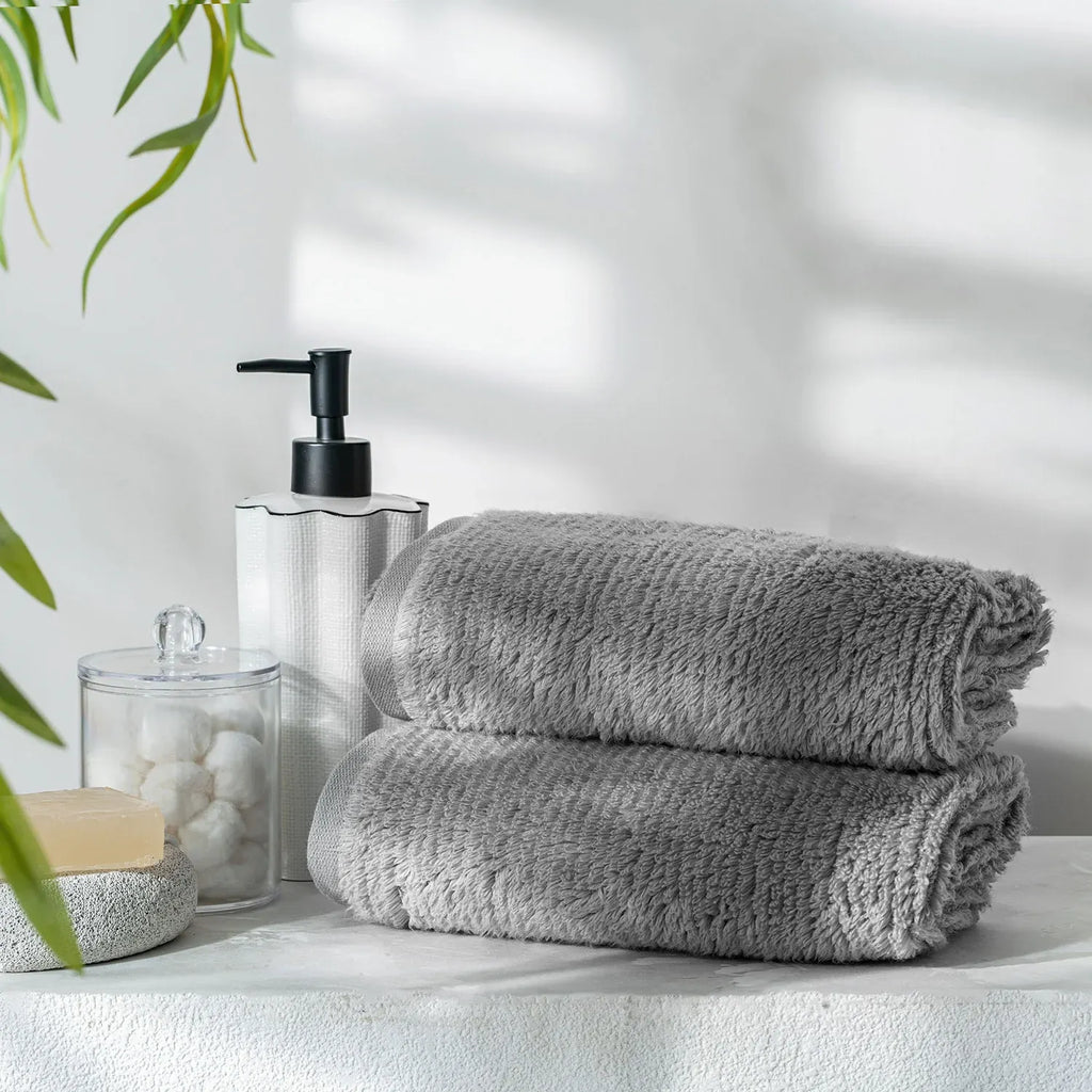 Earth Cotton 2 Pcs Hand Towels - 100% Cotton Towels  Color : Stone