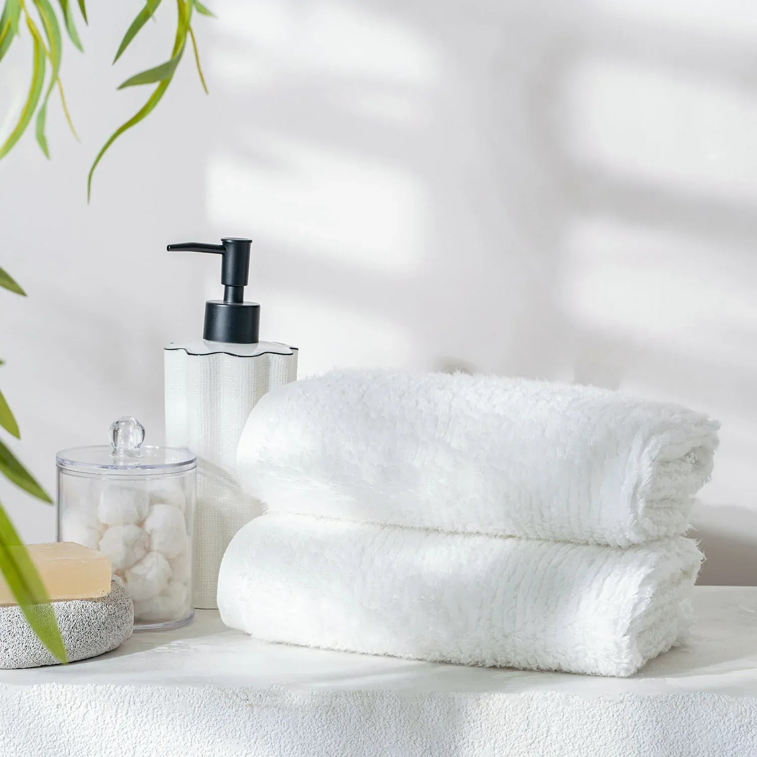 Earth Cotton 2 Pcs Hand Towels - 100% Cotton Towels  Color : Snow White