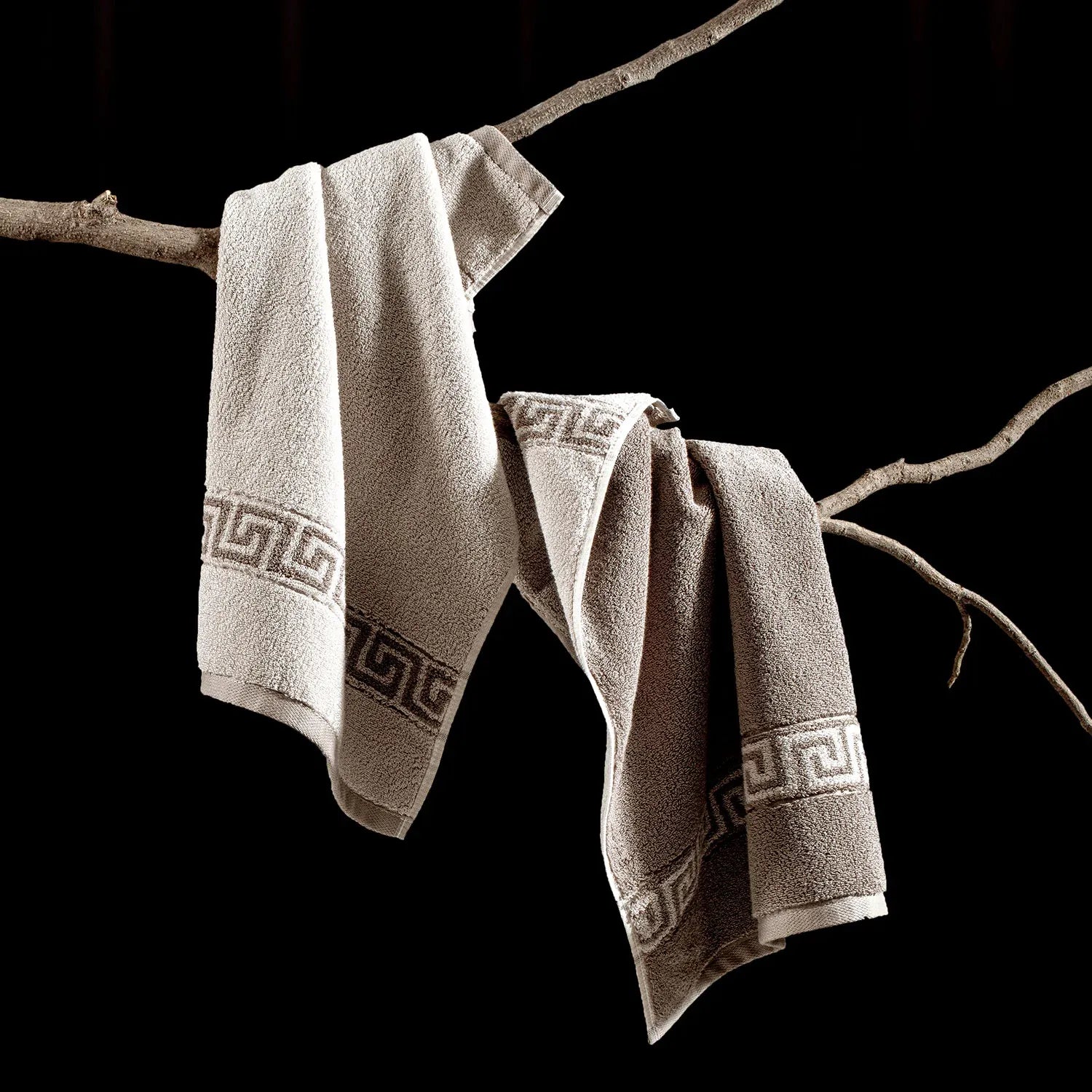 ROMA 2 Pcs Hand Towel - Border | Color : Mouse