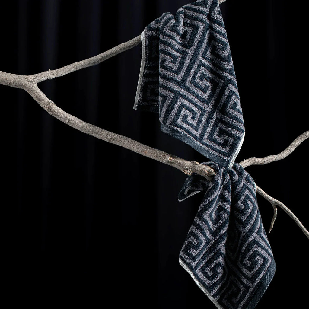 ROMA 2 Pcs Face Towel - All Over | Color : Black