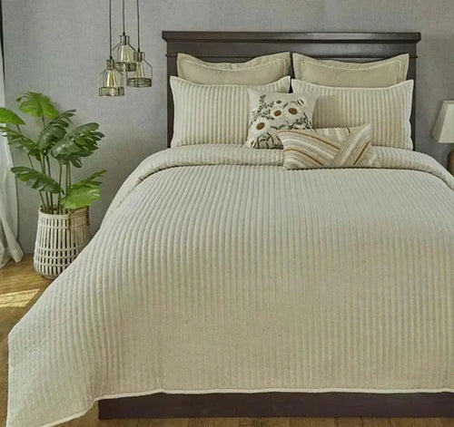 Anna Simona - Oasis 7 Pcs Linen Duvet Ensemble Set (Cream / Ivory)