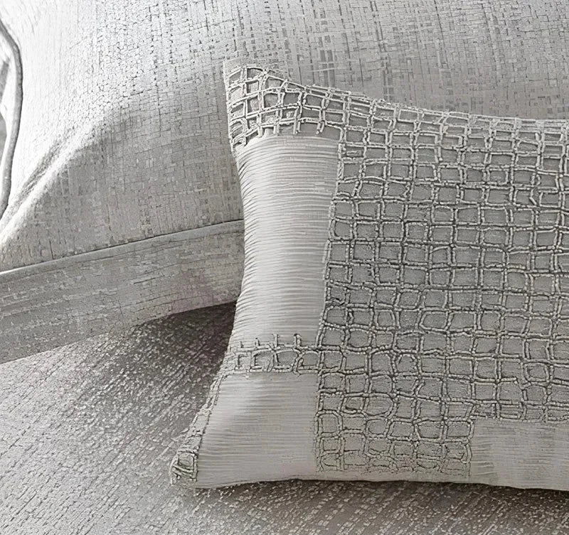 Anna Simona - Allure 7 Pcs Velvet Duvet Ensemble (Silver Grey)
