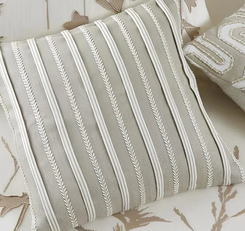 Anna Simona - Orchard 7 Pcs Beige Cotton & Viscose Linen Duvet Ensemble (Natural)