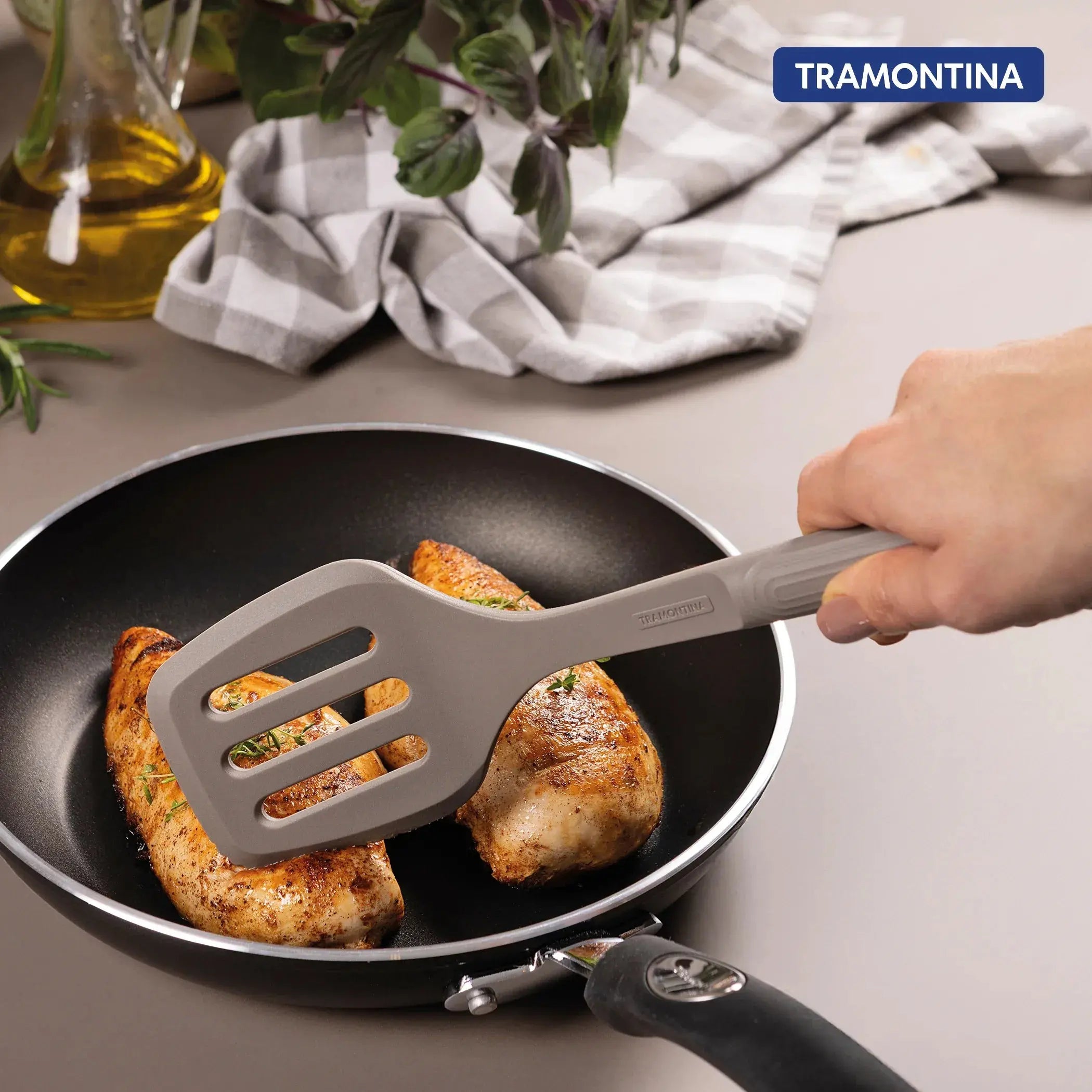Softta Silicone Hollow Spatula - Grey Tramontina