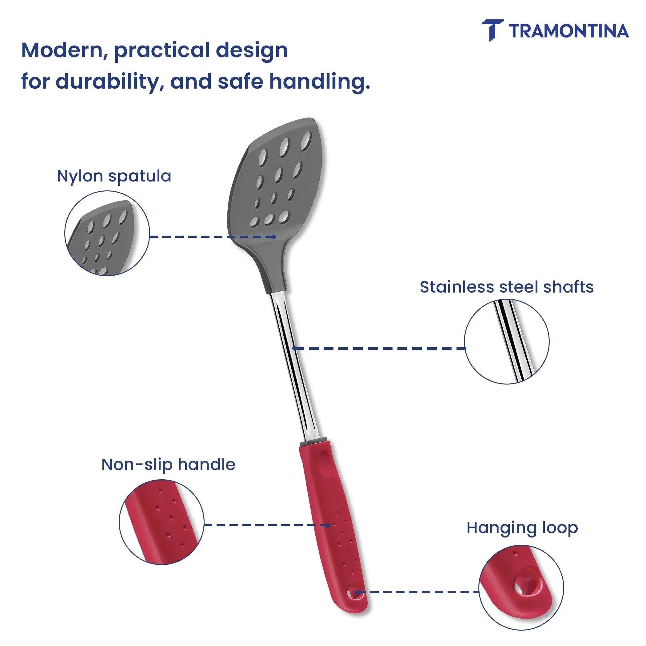Utilitá Nylon Spatula with Red Polypropylene Handle Tramontina