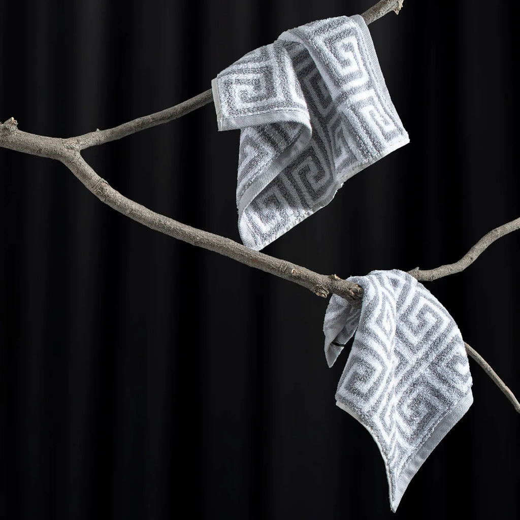 ROMA 2 Pcs Face Towel - All Over | Color : Light Grey
