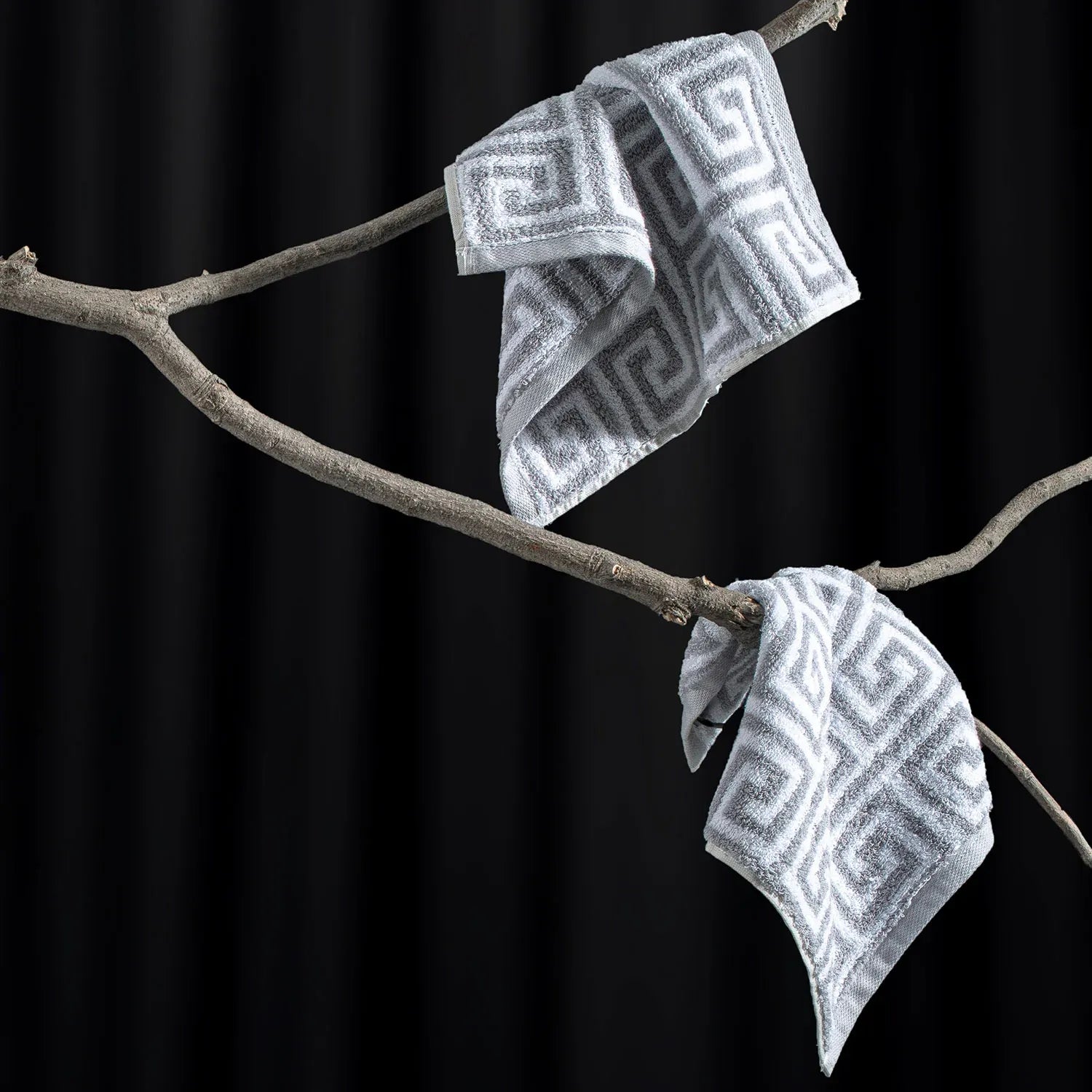 ROMA 2 Pcs Face Towel - All Over | Color : Light Grey