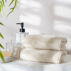 Earth Cotton 2 Pcs Hand Towels - 100% Cotton Towels  Color : Butter