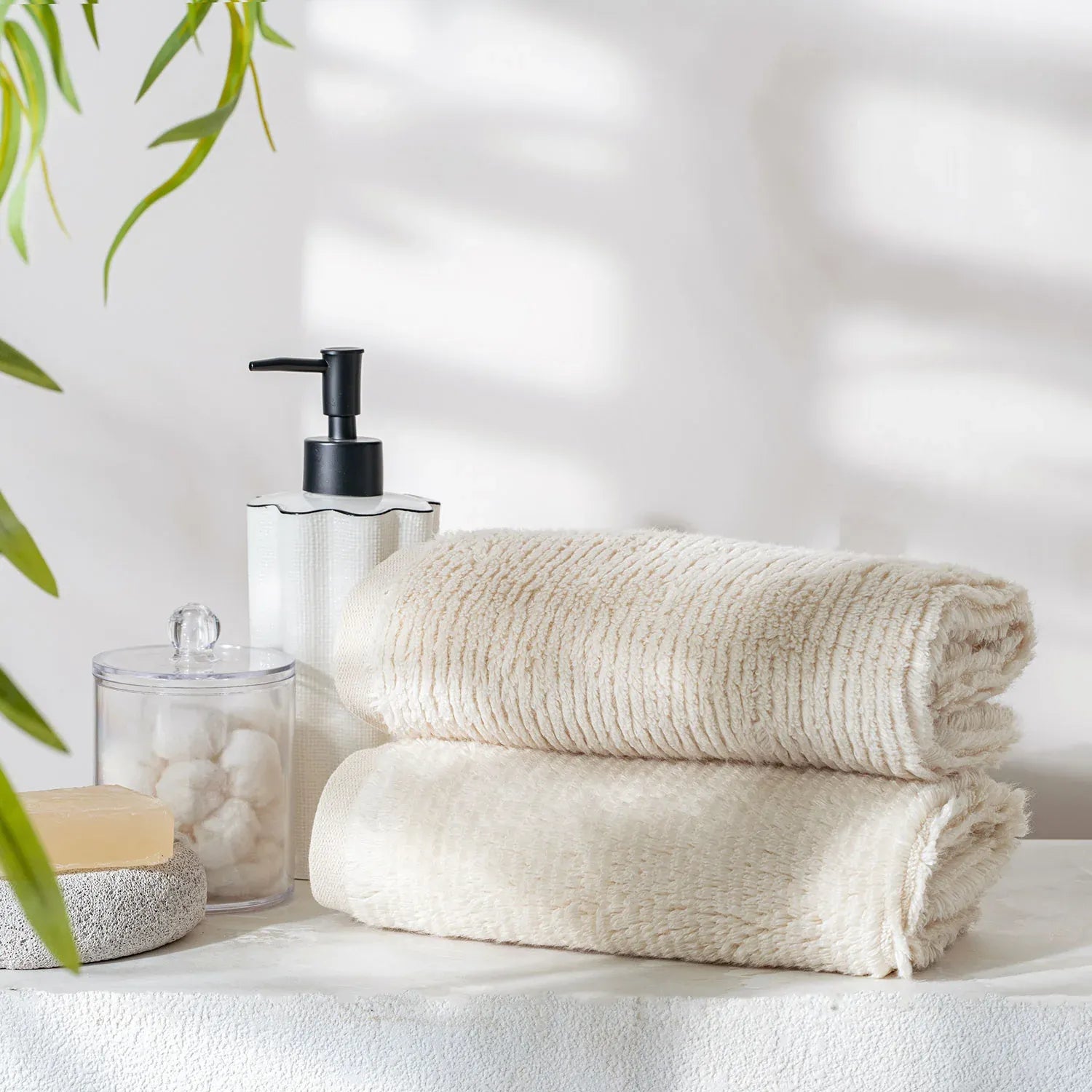 Earth Cotton 2 Pcs Hand Towels - 100% Cotton Towels  Color : Butter