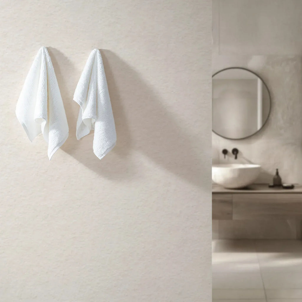 Earth Cotton 2 Pcs Hand Towels - 100% Cotton Towels  Color : Snow White