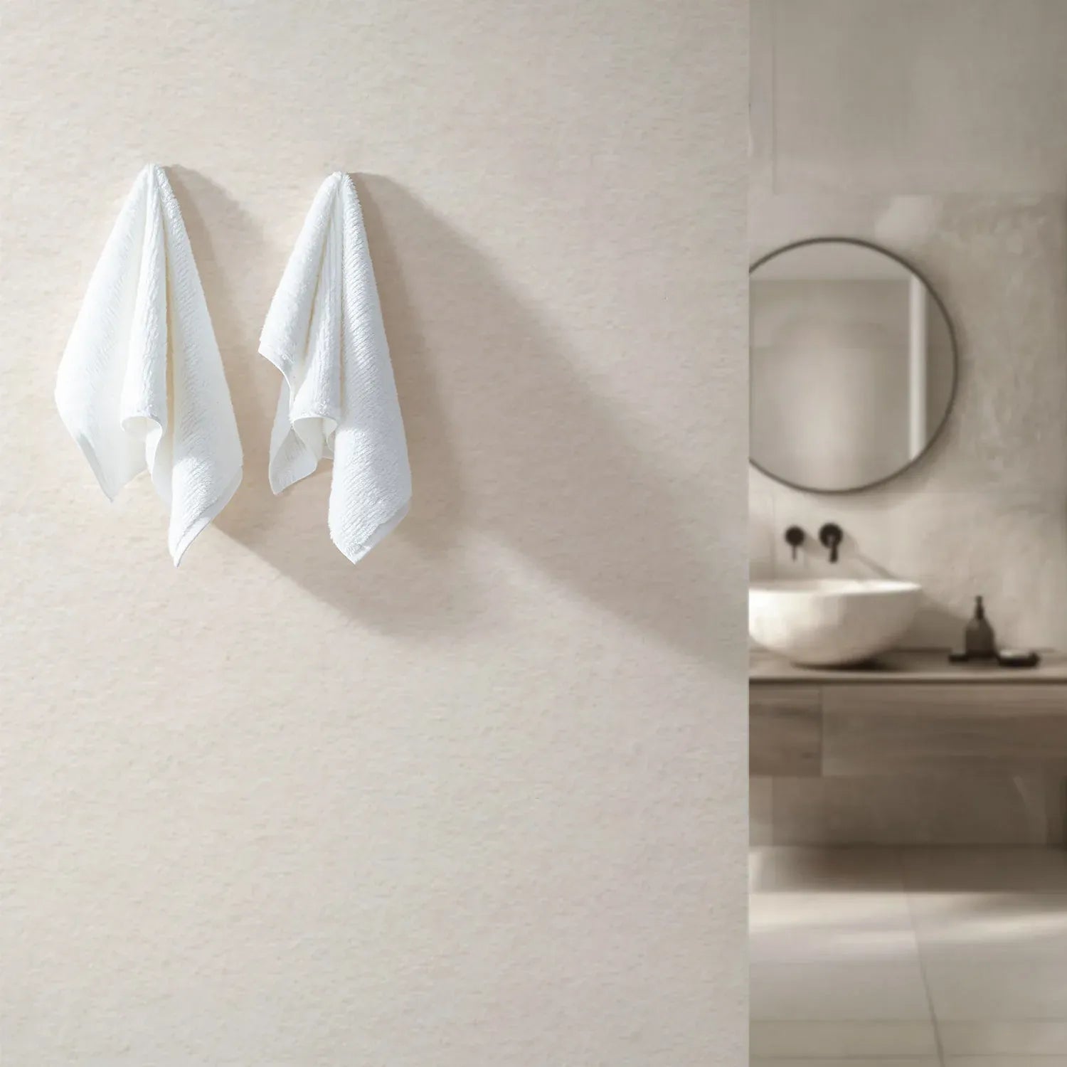 Earth Cotton 2 Pcs Hand Towels - 100% Cotton Towels  Color : Snow White
