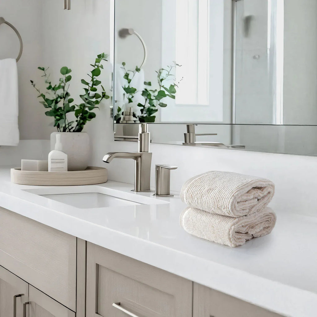 Earth Cotton 2 Pcs Hand Towels - 100% Cotton Towels  Color : Butter