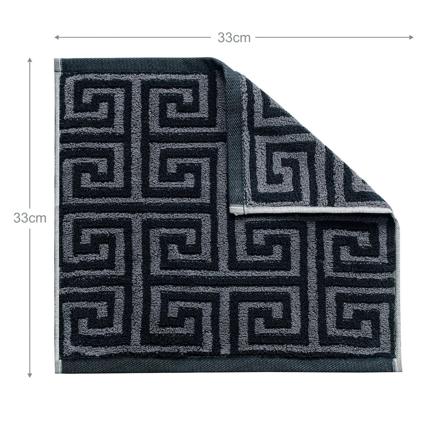 ROMA 2 Pcs Face Towel - All Over | Color : Black