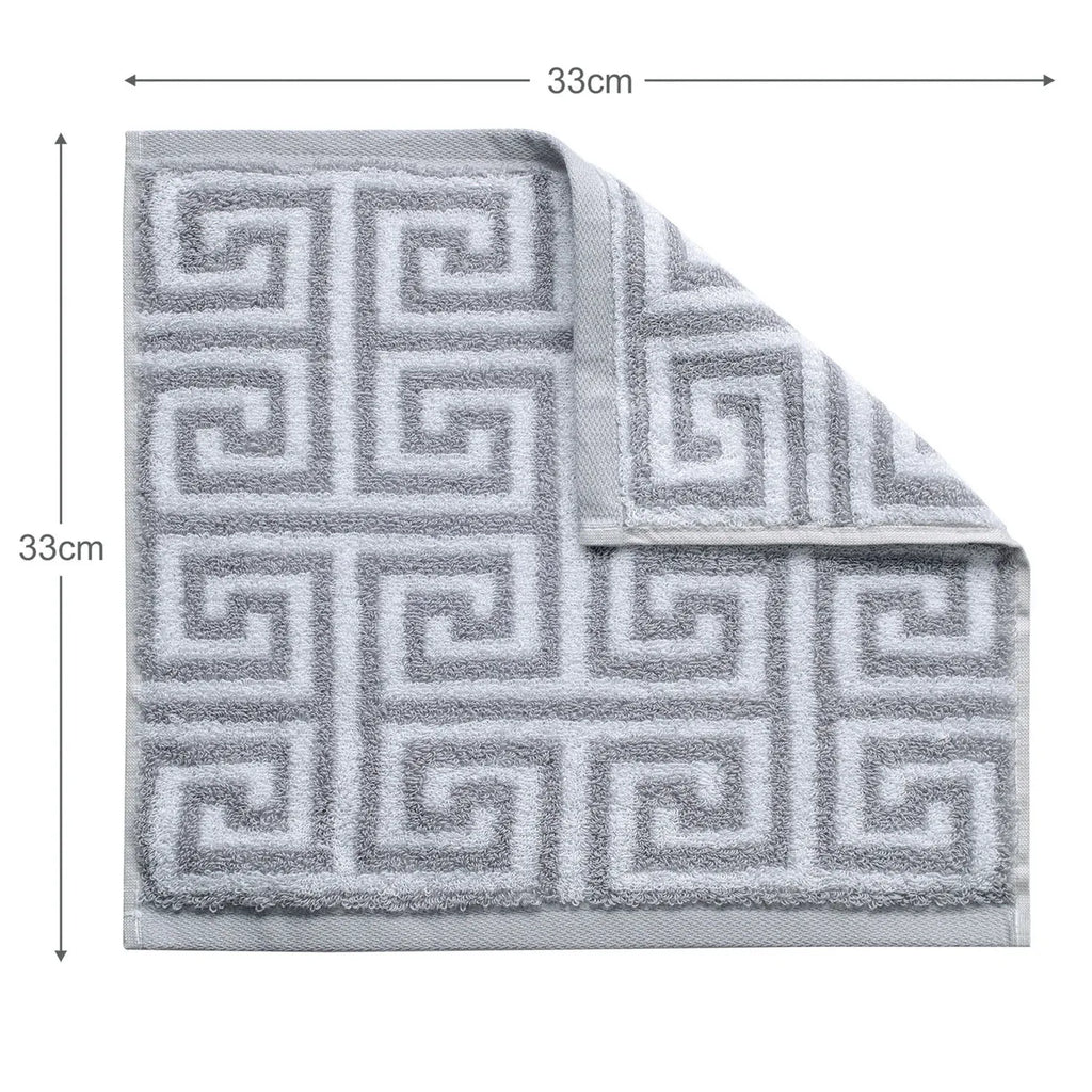 ROMA 2 Pcs Face Towel - All Over | Color : Light Grey